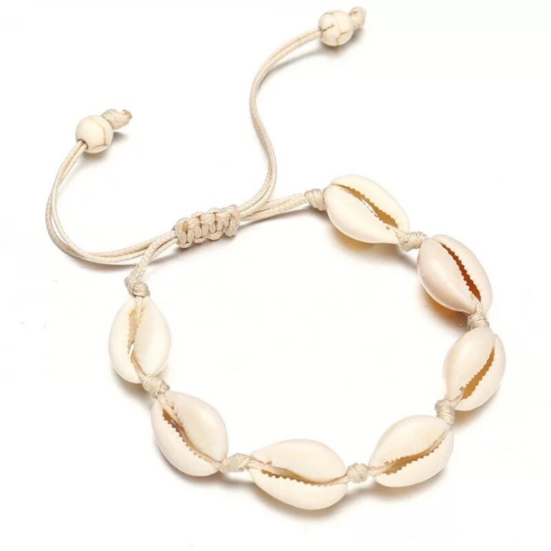 Pulsera De Concha Kauri Blanca Collar De Playa Hawaii K201