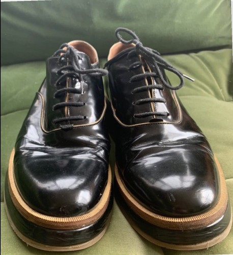 Scarpe Oxford Dries Van Noten in pelle derby vestiti sotto copertura sfaccettatura eredità - Foto 3 di 3