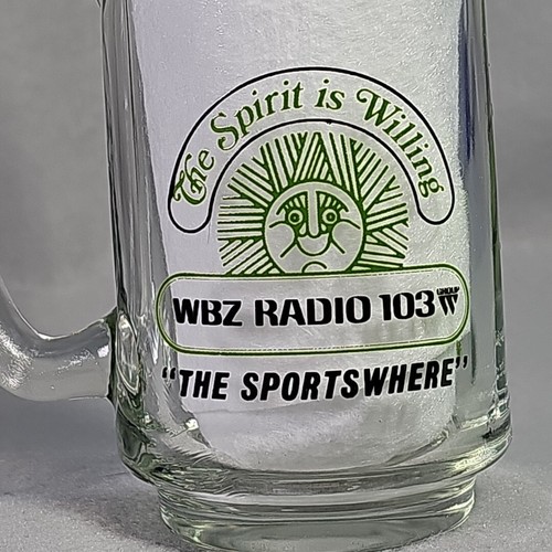 Vintage 1960s-70s Boston Celtics Basketball #4 Barware Glass Mug WBZ Radio 103 - Picture 7 of 8