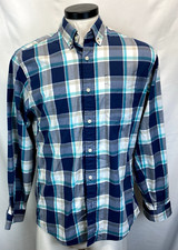 Eddie Bauer Button Down Shirt Men's M 16 34.5 Plaid Wrinkle Free Classic Fit