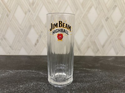 Jim Beam Bourbon Whiskey 6 1/4'' Ribbed Highball Glass
