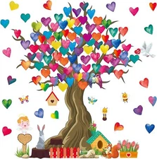 BBTO 155 Pcs Classroom Tree Bulletin Board Set Valentine's Day Colorful... 
