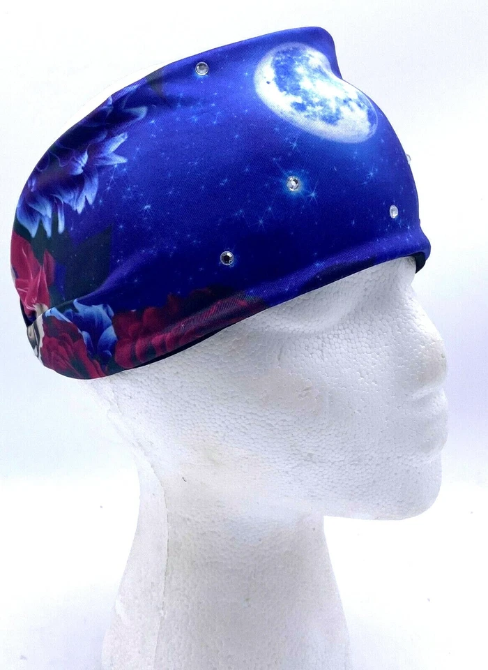 NIGHT GARDEN MOON SPANDEX DANBANDO DIADEMA BANDANA BANDA PARA EL SUDOR ENVOLTURA PARA LA CABEZA DE MOTOCICLISTA Foto 4 de 4