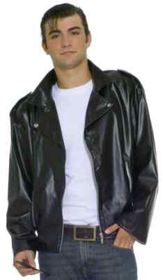 Greaser Jacket 50's Black Leather Fancy Dress Halloween Adult Costume Accessory | eBay Greaser Jacket 50's Black Leather Fancy Dress Halloween Adult Costume Accessory | eBay
