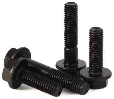 Bulk Qty 100 - M12 x 70mm Flange Bolts DIN 6921 CL 10.9 Steel Black Phosphate