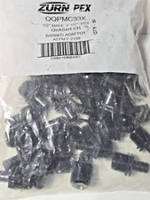 50 Pack - Zurn Barbed Adapter Black 1/2" Male x 1/2" PEX QQPMC33X
