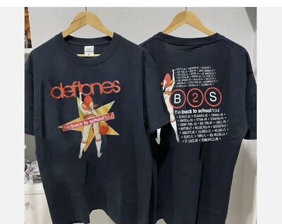 1990s Deftones Back To School Cotton Black Unisex T-shirt