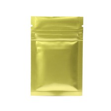 100 New Glossy Gold Aluminum Mylar Foil Flat Resealable Zipper Seal Bags 2x3.5in