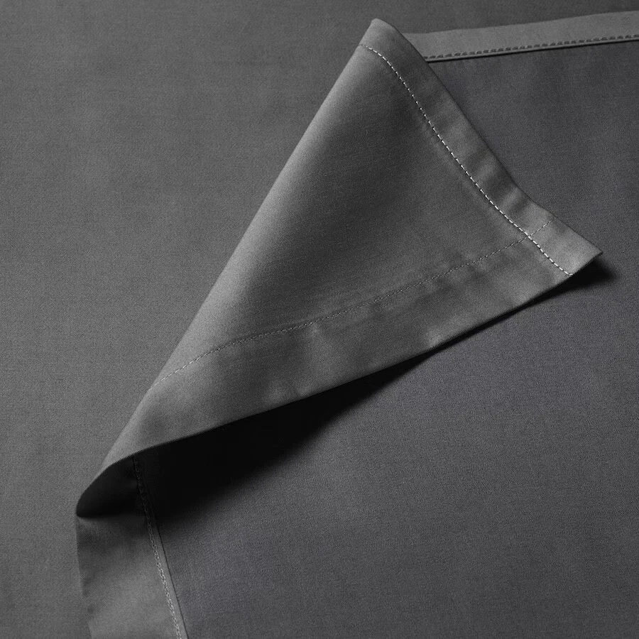 全新 宜家 Nattjasmin 床单套装 - 大号 - 深灰色 - 贴合,平 & 2 枕套 — 第 4/4 张图片