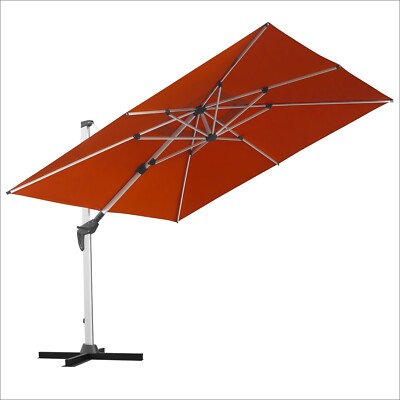anndora Ampelschirm Luxus Gastro Sonnenschirm 3x3 m mit Kurbel Terracotta B-Ware