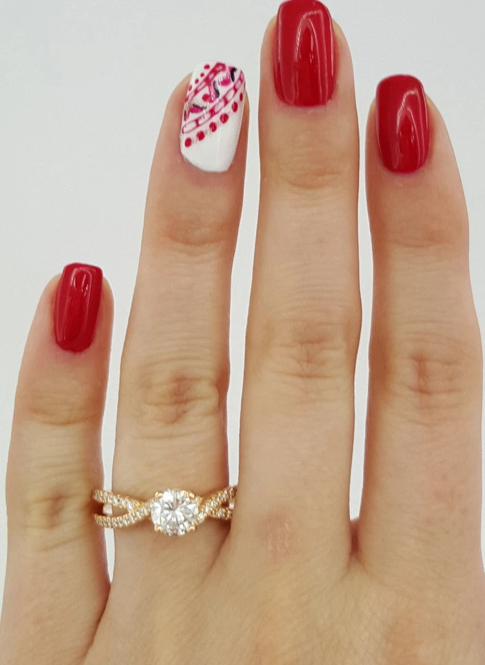 Scott Kay Round Cut Diamond Crossover Engagement Ring 1.16 ct 20K Rose Gold GIA - Image 2 of 4