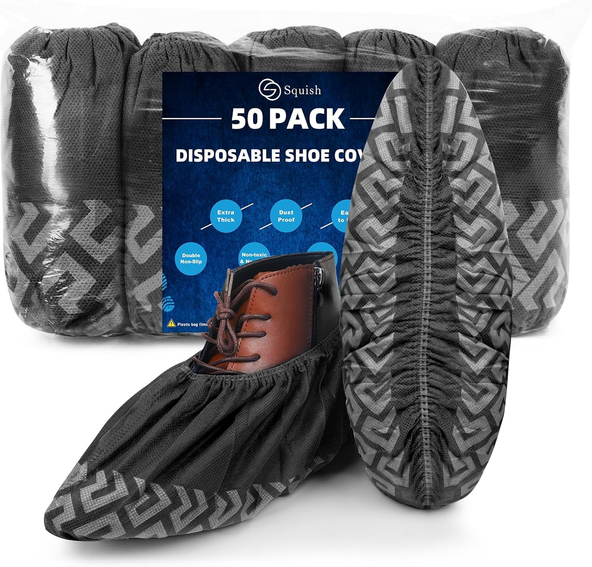 Shoe Booties Disposable Non Slip XL Disposable 50 Pack Non-Slip