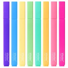 Piochoo Aesthetic Highlighters, 8 Pack Marker Pens, 8 Pack, Summer Colors
