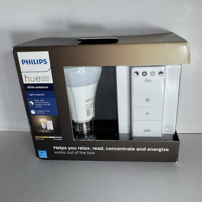 Philips Hue White Ambiance LED Smart Bulb Starter Kit 800 Lumens Dimmer New