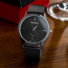 Minimalist Unisex Quartz Mesh Belt Wristwatch Women