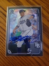 2015 Bowman Chrome Matt Andriese 1st RC Rookie Card Signed IP Auto Black Asia. rookie card picture