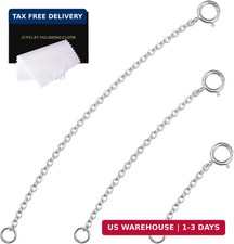 Sterling Silver Necklace Extenders Set - 3 Sizes for Perfect Fit