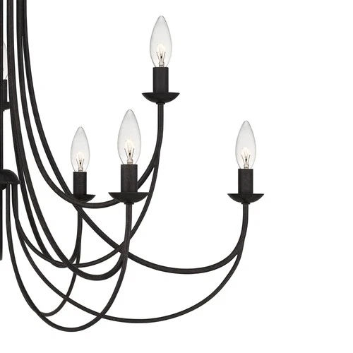 Quoizel MRN5030 Mirren 9 Light 30"W Taper Candle Style Chandelier - Bronze - Picture 5 of 9