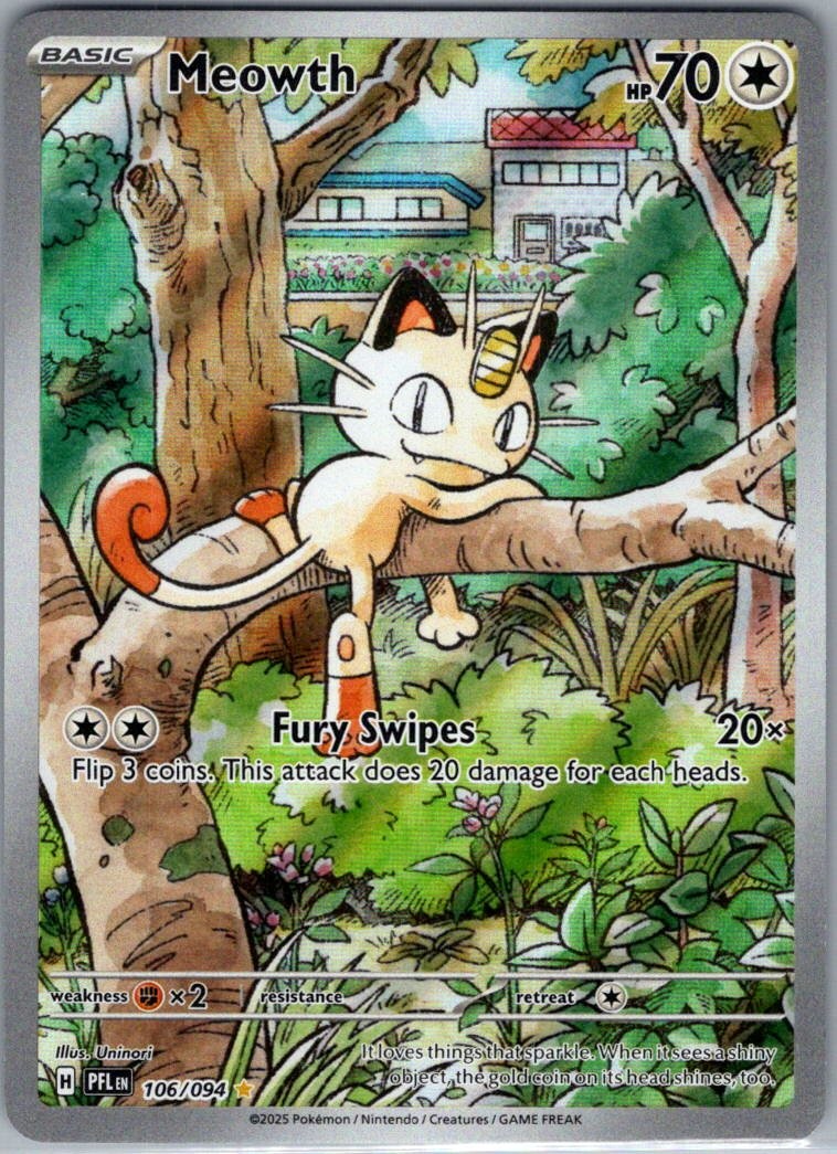Meowth 106/094 Holo ME02: Phantasmal Flames NM