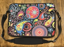 Laptop Sleeve Case Funkadelic Pattern Neoprene Bag  Preowned VG Condition