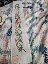 Vtg Paragon Yarn Needlepoint 3 Birds "53 X 9  