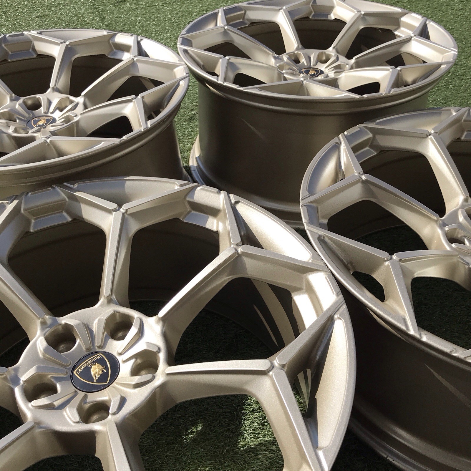 23 URUS PERFORMANTE RIMS OEM FACTORY SET 4 GOLD GENUINE LAMBORGHINI 4ML601025DC