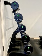 Set of 5 Tufftech PU Barbells (15-40kg) with Rack Weight Set