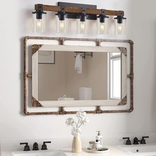 Vanity Lights for Bathroom Farmhouse Bathroom Light Fixtures 3/4/5-Light Black