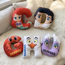 Personalized Little Mermaid Pillow, Custom Ariel Character Name Pillow, Xmas Kid