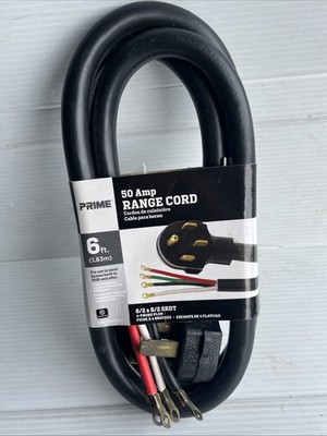 Prime RD628206 6/2 & 8/2 SRDT 50Amp 6ft Range Cord for 1996 & Up Homes NEW