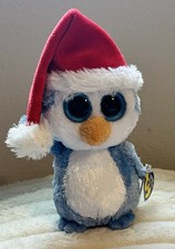 Ty Beanie Boo Vintage Retired- “Fairbanks” Christmas Hat Penguin Plushy Toy 6”
