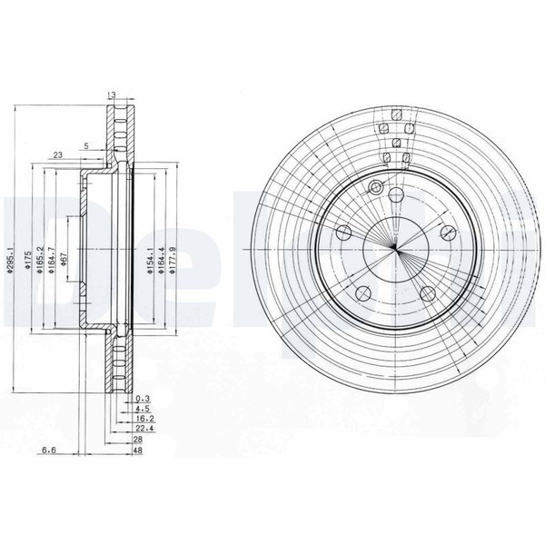 2X Delphi Bremsscheibe BG3755C FüR MERCEDES-BENZ-image
