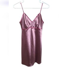 Secret Treasures Womens V Neck Dusty Rose Chemise Slip Small