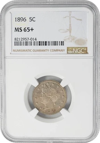 1896 Liberty Nickel 5c MS65+ NGC 950596-2