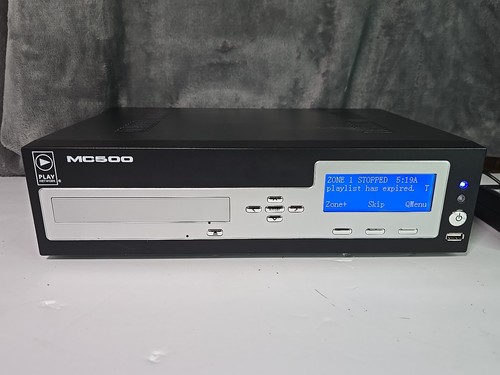 Play Network MC500 Two Zones  Commercial Ethernet Digital Music Message System