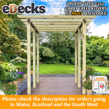 Green Village Walkway Softwood Garden Pergola Pressure Treated 2.4m x 2.4m