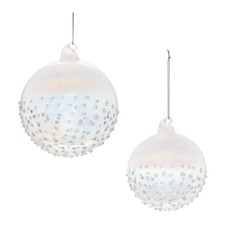 Iridescent Glass Ball Ornament Set of 12 