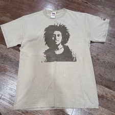 Vintage Y2K Bob Marley Tan T Shirt Size Medium Men s Rasta Headquarters