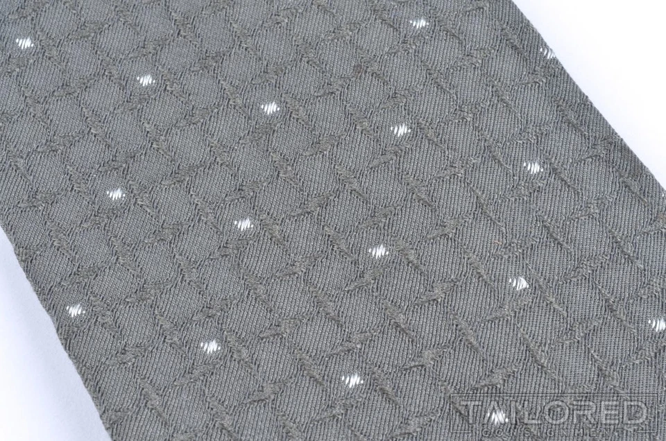 Роскошный мужской галстук ARMANI COLLEZIONI однотонный зеленый ШЕЛКОВАЯ ШЕРСТЬ - 3,75 дюйма - Изображение 3 из 4