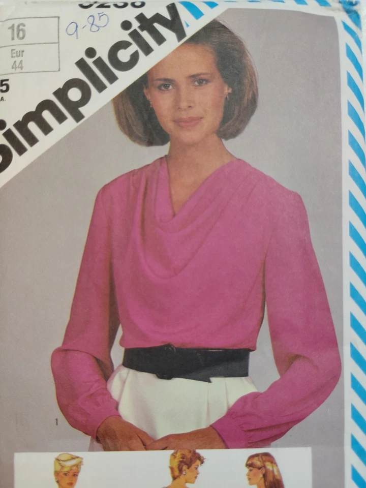 Simplicity 6238 Top Cowl Drape Sewing Pattern Ladies 16 UC Pullover Tank Long - Image 3 of 4