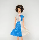 Vintage 1960s Handmade Barbie Midge Casual Cotton Cut N Sew Dress Fashion