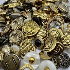 NEW! Ltd Edition Premium Gold Buttons Mixed Lot All Pairs Gold Mix Shank