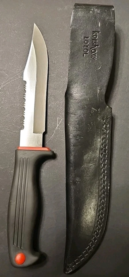 Vintage Kershaw 1010 Japan Fixed Blade Hunting Knife w/ Sheath Kai Japan - Image 2 of 4