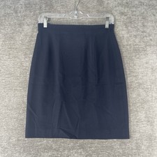 Vintage Ralph Lauren Purple Label Black Wool Pencil Skirt Size 8 Made in USA