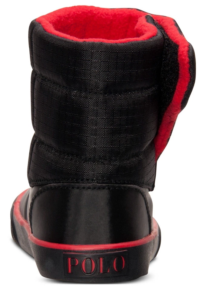 Botas Polo Ralph Lauren Damien - Niño pequeño talla 9 - Negro y rojo Foto 4 de 4
