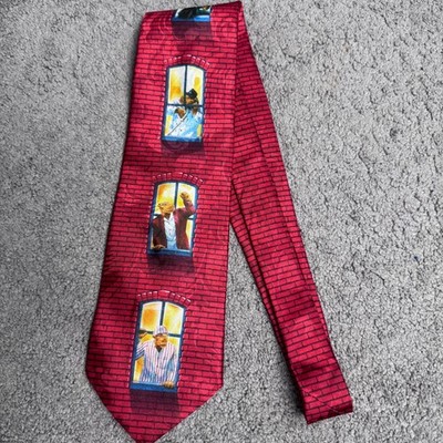 Vintage Joe Camel Buffalo Bay Red Brick Tie 4''x56'' Made in USA 100% Polyester