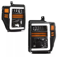 For 08-10 Ford F250 F350 F450 Super Duty Sequential LED Headlamps Headlights