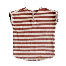 Rylee  Cru Cedar Stripe Henley Shirt Dress 4-5 Years Girls Casual Top Dress