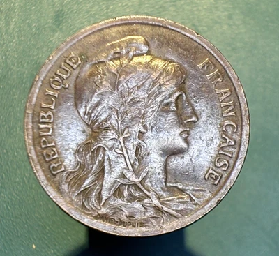 XF+ - 1921 - France 10 Centimes Dupuis - Colonial - Attractive Copper Coin! - Image 1 of 2