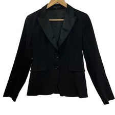 Theory Black Career Wear Blazer Viscose Wool Elastane Blends 81176115 USA Size 8